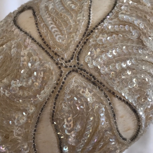 VINTAGE 1950s fascinator hat iridescent sequins - Picture 3 of 4